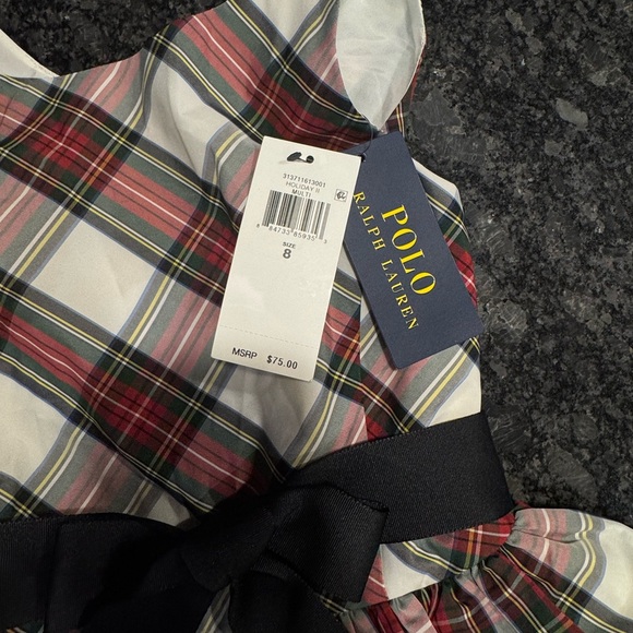 POLO Ralph Lauren Kids Plaid Dress - Red, Black, and White - Picture 2 of 3
